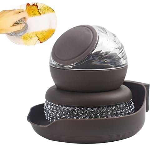 Qmisify Cepillo para Fregar con jabón - Cepillo para Fregar jabón,Cepillos para lavavajillas Alta Resistencia, Cabezal Cepillo reemplazable, cepillos para Quitar