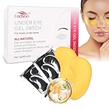 FADVAN Parches Ojos Bolsas y Ojeras 40 Pares Hidrogel Parches Para Colageno Contorno de Ojos con ácido Hialurónico Hidrata y Humecta Antiedad(Dorado)
