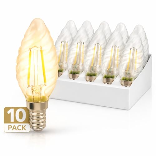 HAVA Lot de 10 ampoules à filament LED Twist E14 4 W Blanc chaud 2700 K