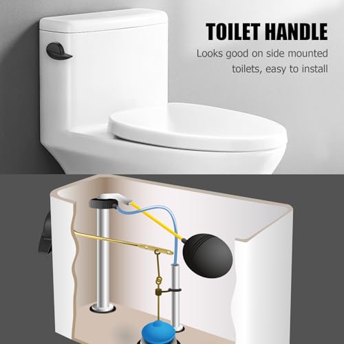 Image of Compatible with TOTO Toilet Handle Replacement Parts Kit, Universal THU068#CP Trip Lvr for St743S Side Mount Toilet Flush Tank Lever Handle for TOTO Kohler Toilet Tank, 1-Pack Matte Black