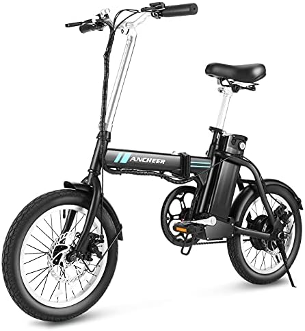 ANCHEER Folding Electric Bicycles, 16-inch Electric Bike with 8Ah Removable Battery, 15-30 Miles Range Power-Assist City Ebikes for Adults