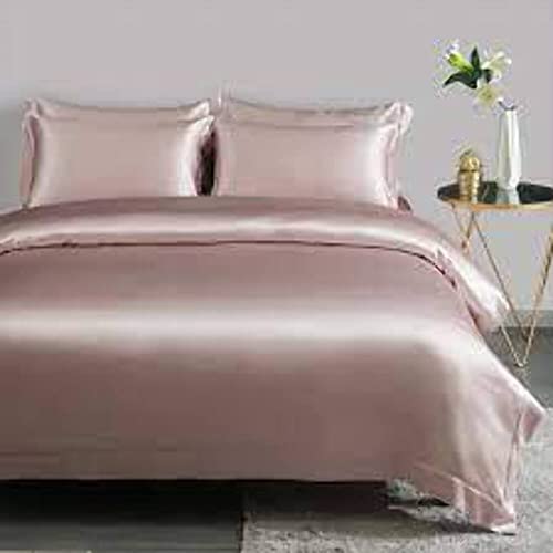 Parure de lit satin de soie rouge Queen size pour chambre romantique