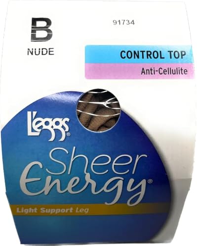 L'eggs Sheer Energy Light Support Leg, Control Top, Anti-Cellulite, Nude, B, 91734