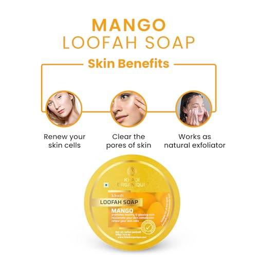 Image of Khadi Organique Mango Loofah Soap For Face Skin & Body - 125Gm