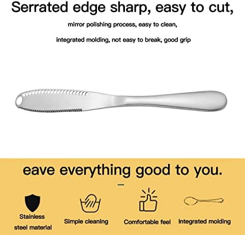 WNDUOKXH 3 In 1 Butter Knife,Stainless Steel Spreader Serrated Edge Butter Spreader Knife,Multifunction Butter Knife For Vegetables, Fruit Cheese, Bread, Jam(Silver)