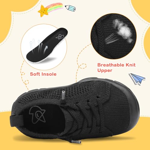 Image of LeIsfIt Toddler Shoes Boys Girls Wide Toe Box Breathable Slip-On Sneakers Kids Lightweight Barefoot Feel Shoes for Everyday Play