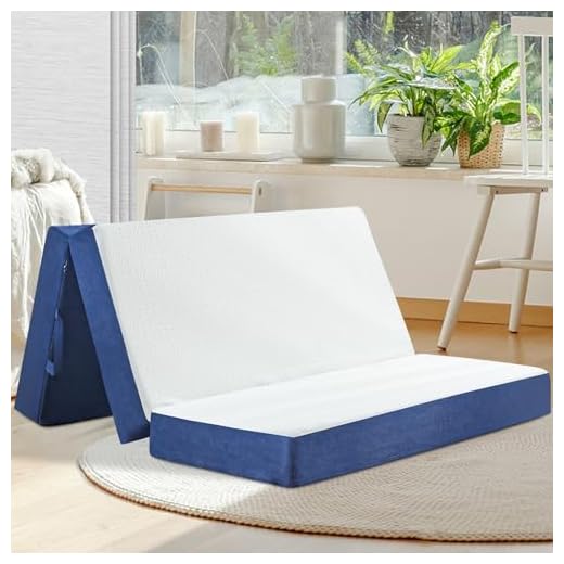 Folding Mattress Queen Size, Memory Foam 6 inch Tri Portable Trifold Mattress Topper Queen with Breathable & Washable Cover, Foldable Guest Bed for Camping, 58"x75"x6"
