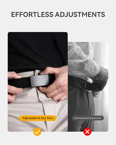 CHAOREN Nylon Ratchet Belts for Men - Adjustable Web Belt - Automatic Slide Buckle for Casual Golf Work3