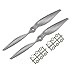 uxcell RC Propellers CW 10x7 Inch 2-Vane for Airplane Nylon Gray 2Pcs with Adapter Rings