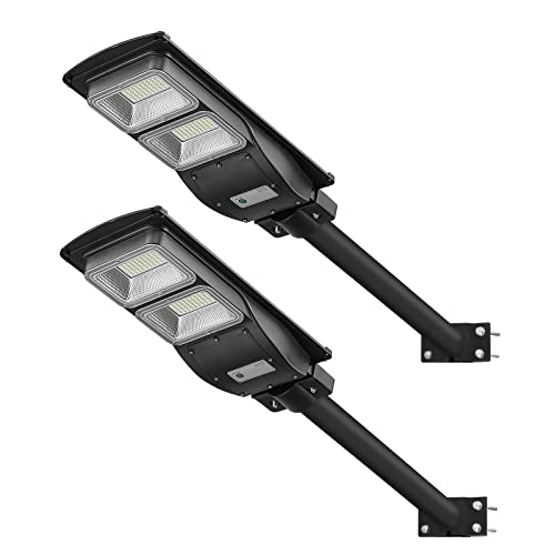 2Pack Solar Powered Street Light - 6000K LED Solar Street Lamp Dusk to Dawn - Outdoor Street Light with Motion Sensor, LOVUS, ST40-039-2