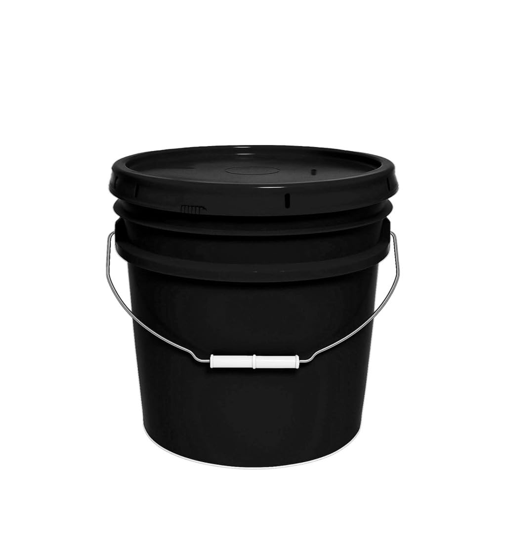 MKS Plastics Black 3.5-Gallon Heavy-Duty Bucket with Airtight Lid, 1-Pack