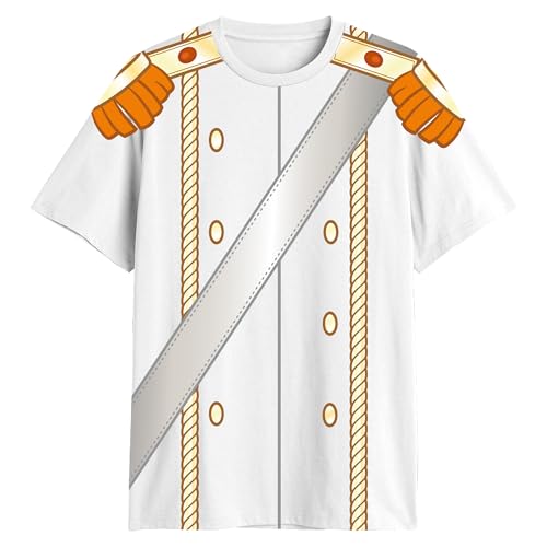 Disney Little Mermaid Prince Costume T-Shirt(White Large)