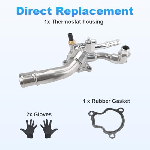 Image of WMPHE Engine Coolant Thermostat Housing Assembly Compatible with Jeep Wrangler 2.0L 2018-2024 Replacement for 5048424AD, 5048424AB, 5048424AC