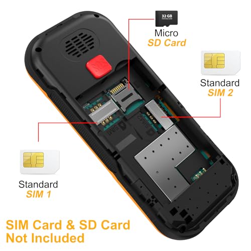 Seniorenhandy Ohne Vertrag GSM mit Ladestation, Dual SIM Tastenhandy Seniorentelefon mit 1800 mAh Akku Lange Standby-Zeit, USB-C Mobiltelefon Senioren Handy Einfach mit Großen Tasten, SOS Notruftaste