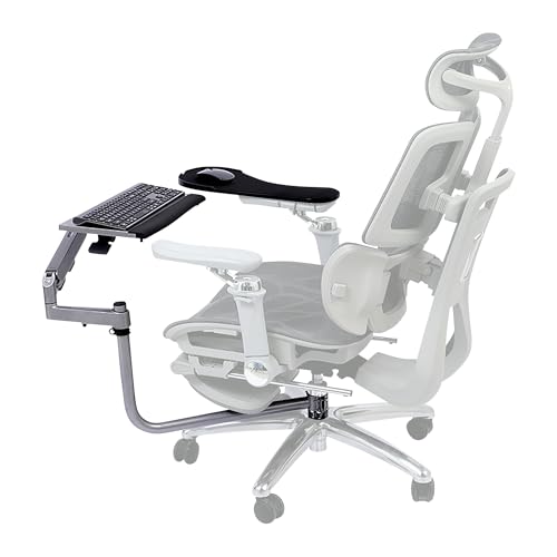 MagicHold Chair-Mounted Keyboard & Mouse Tray Stand for Gaming and Work with Gas Spring arm, Height-Adjustable Ergonomic Keyboard-Laptop Mount Holder