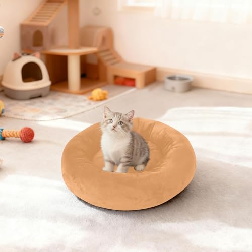 Lit d'hiver pour chiot compact taille S marron sable contre le sol froid