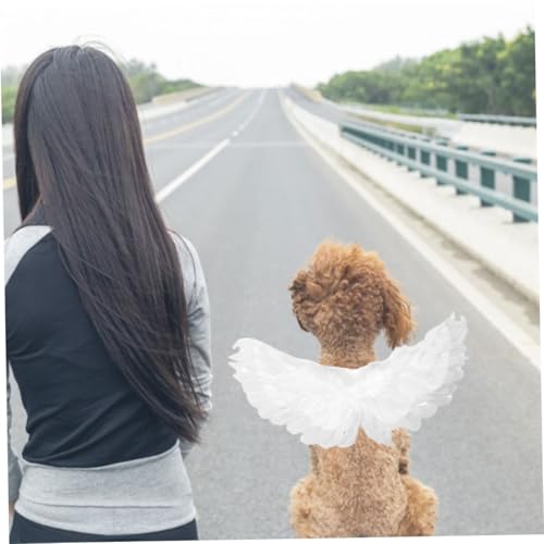 Topofly 6L240719TYH4DNZDUS Dog Cosplay Costumes, Pet Halloween Costume Wing Puppy Cosplay Devil Angel Feathers Wing Photo Props White thumb #5