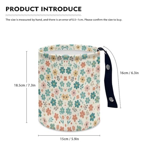 Image of Flowers Car Rubbish Bin Holder Multipurpose Front Seat Back Seat Garbage Container Bag Kitchen Hanging Foldable Rubbish Bin Fashion Vehicle Organization Bin