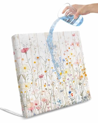 Spring Flowers Outdoor Cushion Chair Cover Set of 4 - Waterproof Couch Seat Covers, Watercolor Botanical Wild Florals Herbs Patio Furniture Protector Cushions Slipcovers for Sofa/RV, 22