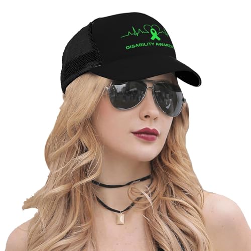 Disability Awareness Heartbeat Mesh Baseball Cap - Classic Adjustable Peak Cap, Trucker Hat for Men & Women 5
