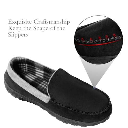 shoeslocker Mens Slippers Microsuede Moccasin Memory Foam House Shoes2