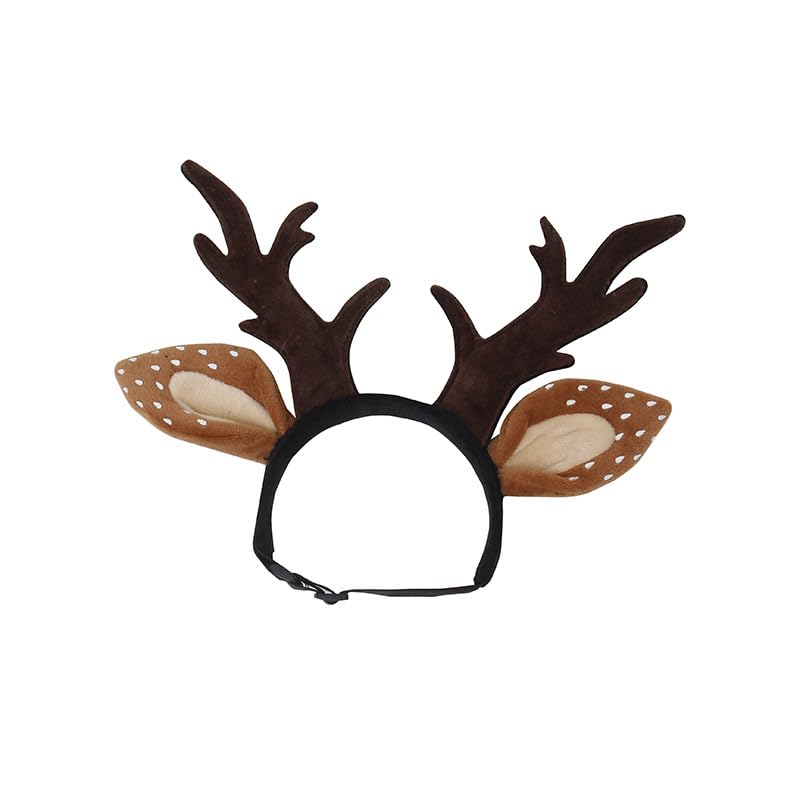 Festive Cat Christmas Antlers Headband Dog Reindeer Ear & Antlers Hat Headwear Xmas Party Cosplay Puppy Costume Hair Accessory Cute Pet Holiday Party Hat for Xmas Photo Prop & Gift - Image 4