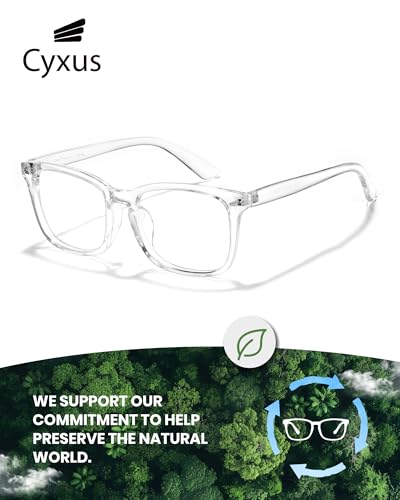 Image of Cyxus Blue Light Glasses Men Women Reduce Eye Strain UV400 Protection 8082 | Eye Protection,Classic Sqaure Frame,Ideal for Computer Screen Office Work Daily Wear