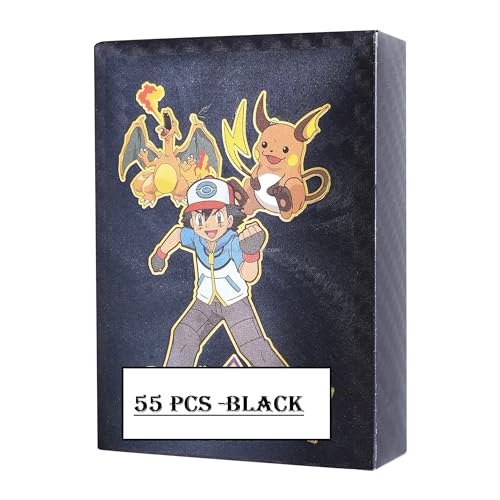 Image of VARIYA ENTERPRISE New Playing Cards | 55 Pcs Black Foil Card | Assorted Cards TCG Deck Box | V Series Cards Vmax GX Rare Golden Cards and Common-Rare Mystery Card | Best Gift for Kids