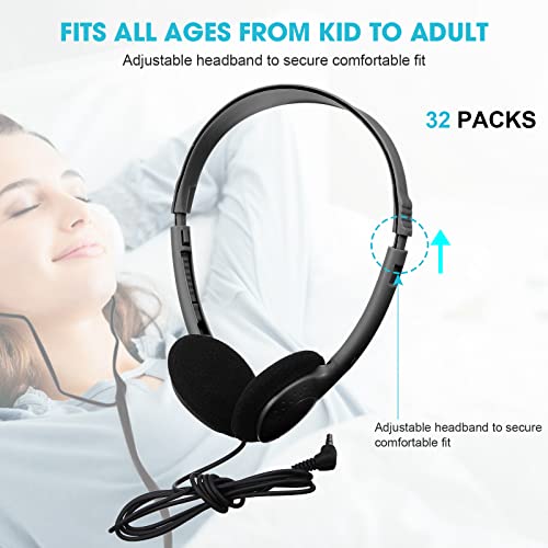Image of Konohan Headphones Bulk Classroom Headphones Set(Black,30 Pack)