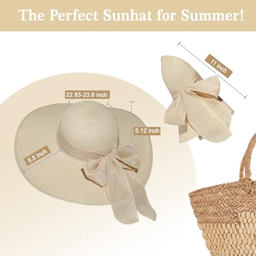 Sombrero de paja para mujer con ala ancha y correa miniatura 4