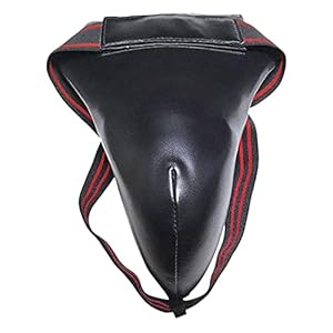FUIKEING Mens Groin Guard, Men Boxing Groin Guard Shock-Absorbing Taekwondo Karate Jockstrap Sanda Crotch Protector
