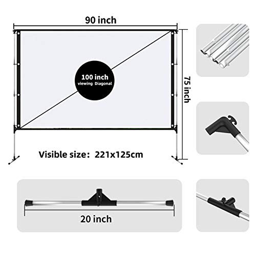 Soporte para proyector con pantalla portátil 100 pulg 16:9 miniatura 2