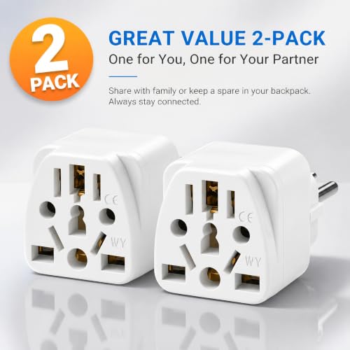 Adaptateur Voyage Universel Lot de 2 Prise USA UK Australie Japon Europe – vue 7