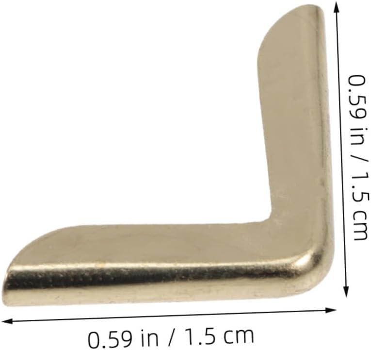 100pcs Gold Metal Triangle Corner Protectors 2.2mm Brass Photo Album Edge Covers Vintage Notebook Scrapbook Corner Guards for Home and Office Use