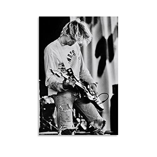 DSKL Singer Poster Kurt Cobain Poster Decorative Painting Canvas Wall Art Living Room Posters Bedroom Painting 12x18inch(30x45cm)