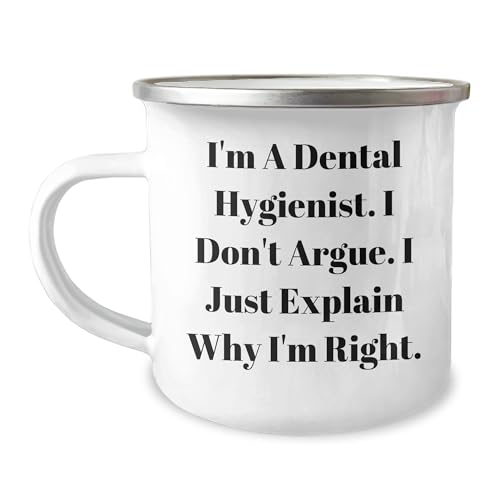 Funny Dental Hygienist Gifts for Coworkers, Christmas Unique Mug for Camping Lovers, Quote I'm Right