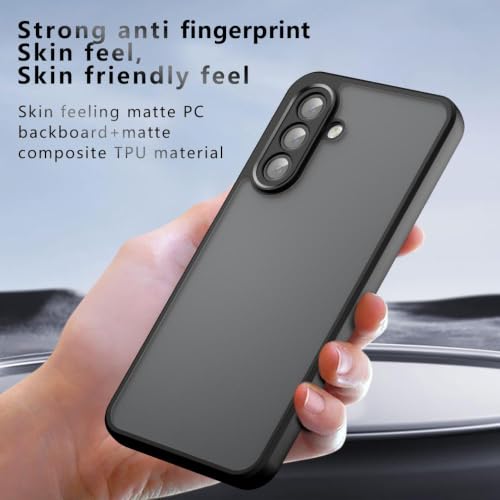 Image of Matte PC+TPU Back Cover Case for Samsung Galaxy A17 5G, Black | Air Bag Corner Protection, Anti-Fingerprint, Never Turns Yellow, Micro Arc Edge, Skin-Friendly Feel