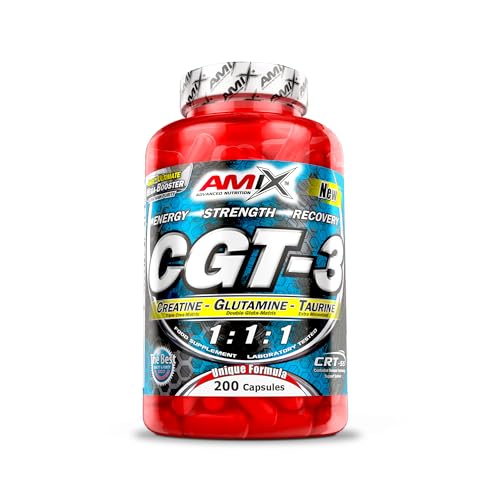 Amix - CGT-3 - Suplemento Alimenticio - Para el Desarrollo de la Recuperación Muscular - Incrementa la Masa Muscular - Nutrición Deportiva - Contiene 200 Cápsulas