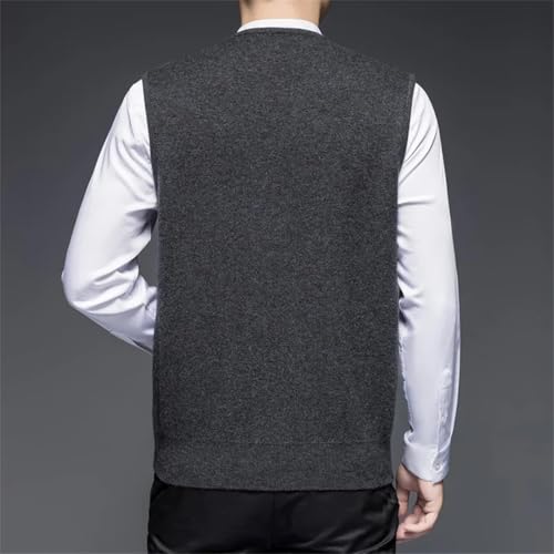 Wvapzxx Men's Wool Knitted Sweater Vest Suit Waistcoat Cardigan Suit Vest2