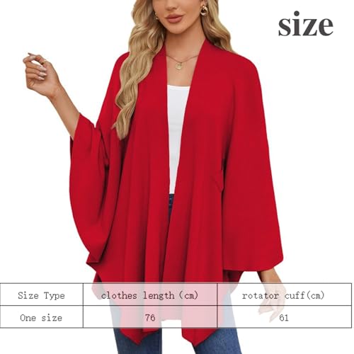 Consolidateh Sweater, Elegant Shawl Wraps Soft Open Front Poncho Sweater, Suitable for Home and Office Wear2