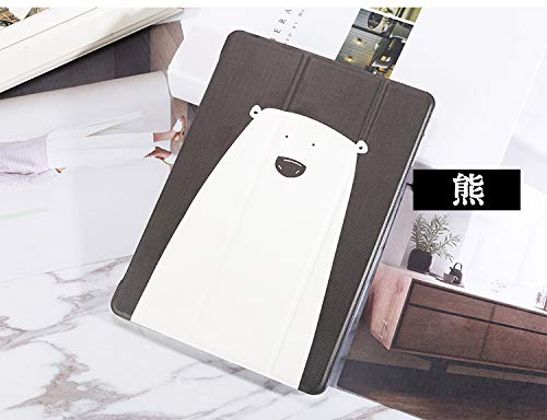 iPad 10.2 インチ iPad 第 9 8 7 世代 ケース 背面透明 クリア 可愛い 動物 ラッコ クマ ウサギ 猫 鶴 柄 アイパッド9 iPad 10.2 カバー 印刷 プリント iPad8 レザー TPU オートスリープ 極薄 軽量 (iPad7/8/9, 熊)