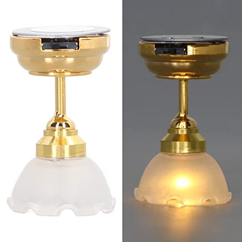 Tnfeeon 1:12 Scale Dollhouse Miniature Lamp, Innovative Led Dollhouse Miniature Ceiling Light With Metal Base For Ages 3 And Up For Dollhouse Accessories #TOP3