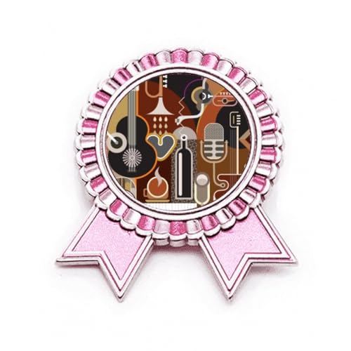 Broche guitare bleue Winner Award en métal taille M pour costume