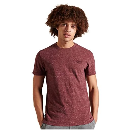 Superdry Vintage Logo Emb tee Camiseta, Granate Jaspeado, XL para Hombre
