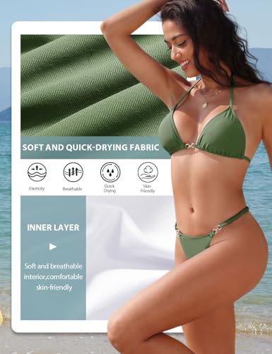 Ensemble bikini deux pièces triangle idéal pour rayonner à la plage cet été - 6