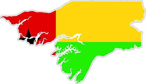 Akachafactory Autocollant Sticker adhesif Voiture Vinyle Drapeau Carte guinee Bissau