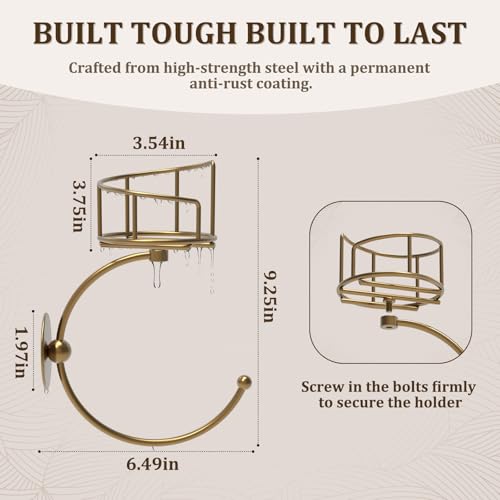 Hand Towel Holder for Bathroom with Vintage Wall Mounted Candle Holder, Rustproof Anti-Corrosion Alloy Unique Gold Towel Hook, Sturdy Coat Hanger for Vintage Kitchen Bathroom Decor and Accessories