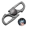 HONZIN Multifunctionele Karabijnhaak Flesopener Bergbeklimmers Gesp Multitool met 3 Ringen Sleutelhanger voor Mannen en Vrouwen met Geschenkdoos (Metaal Grijs)