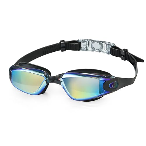 Lunettes de natation pour adulte avec protection anti-buée et sangle réglable