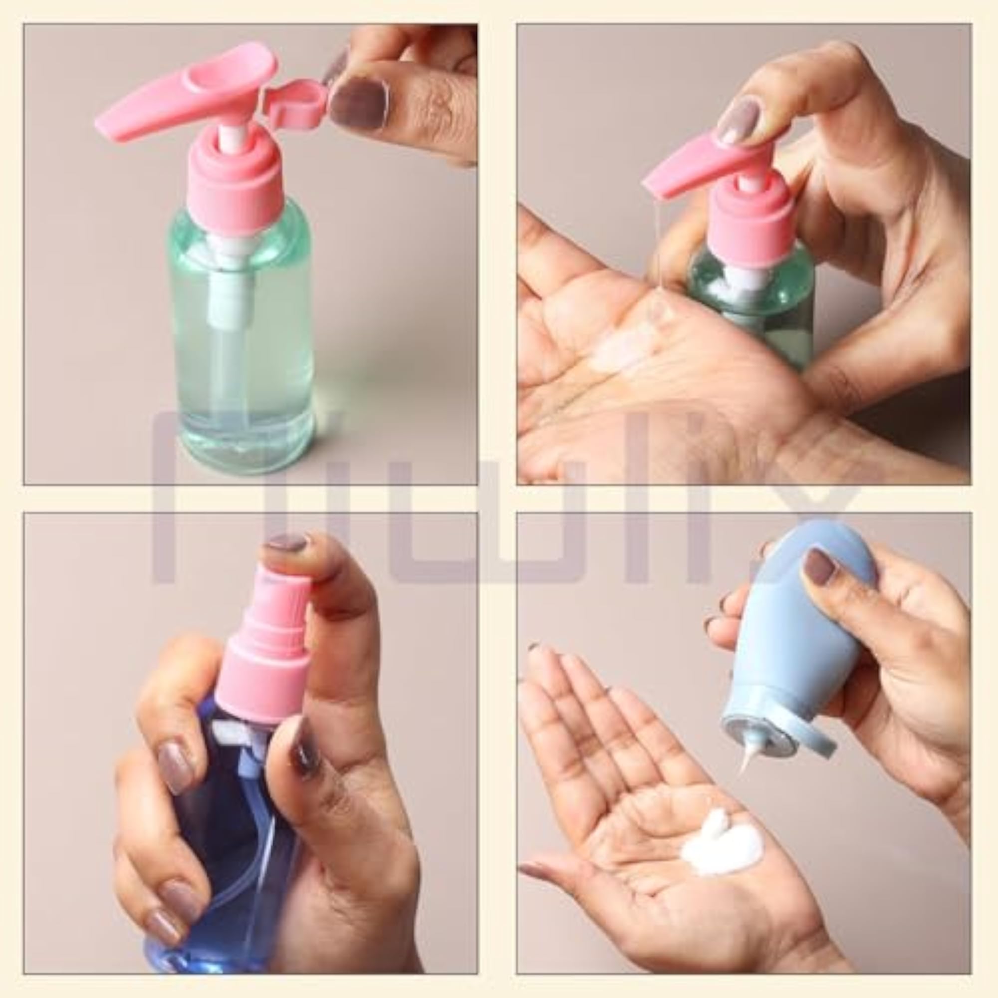 PAVILONN Travel Bottles 60ml Pack, Refillable Toiletry Bottles